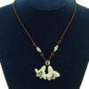 Double Tulips Jade Pendant With Necklace5