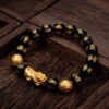 Feng Shui Pixiu Black Obsidian Wealth Bracelet5