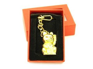 Fortune Cat Money Bringing Golden Key Chain1