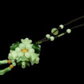 Jade Ingot Flower Pendant Necklace1