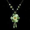 Jade Ingot Flower Pendant Necklace3
