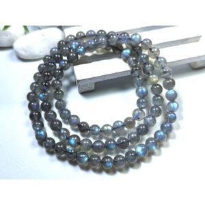 Labradorite Natural Crystal 3-Round Bracelet 7mm1