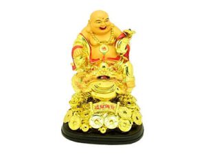 Laughing Buddha Holding Ruyi Sitting on Money Toad1
