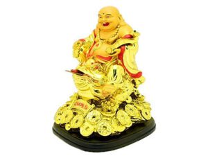 Laughing Buddha Holding Ruyi Sitting on Money Toad - Buy-FengShui.com