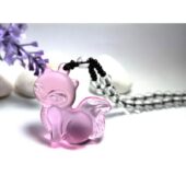 Liuli Glass Fox Pendant Crystal Necklace1