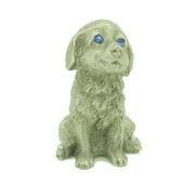 Lucky Pewter Dog With Sparkling Blue Eyes1