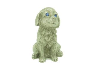 Lucky Pewter Dog With Sparkling Blue Eyes1