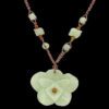 Magnolia Flower Jade Pendant With Necklace3