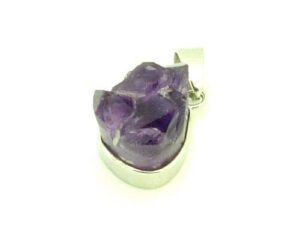 Natural Amethyst Cluster Pendant With 925 Silver Chain
