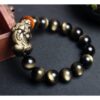 Natural Black-Gold Obsidian Fengshui Pixiu Prosperity Bracelet1