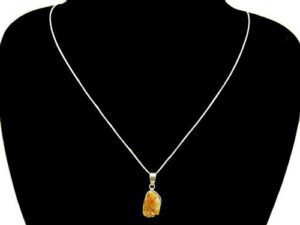 Natural Citrine Cluster Pendant With 925 Silver Chain