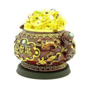 Overflowing Wealth Pot With Eight Auspicious Objects