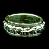 Oxidized Silver Elephant Rotating Ring1