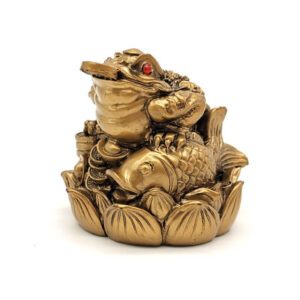 Prosperity Money Frog on Lotus with Carp - 3 Legged Toad1