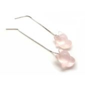 Rose Quartz Fox Long Dangle Earring1