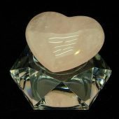 Rose Quartz Puffy Heart Love Charm With Base (M)1