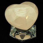 Rose Quartz Puffy Heart Love Charm With Base (XL)1