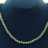 Round 6Mm Hematite Necklace1