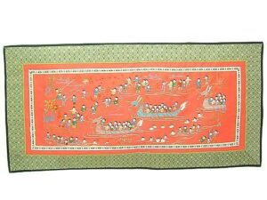 Silk Embroidered Picture Of Hundred Children - Dragon Boat1