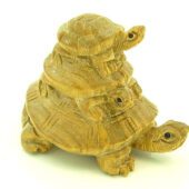 Three Tiered Tortoise Carving