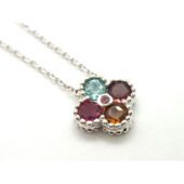 Top Grade Tourmaline 4-Leaf Clover Silver Pendant 碧玺1