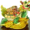 Vibrant Double Dragon Tortoises Carrying Coins And Child2