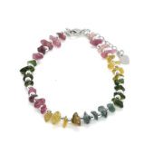 Watermelon Tourmaline Chips Bracelet 电气石碧玺1