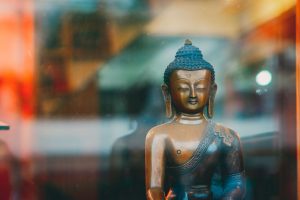 Buddha sculpture in summer Kathmandu Nepal