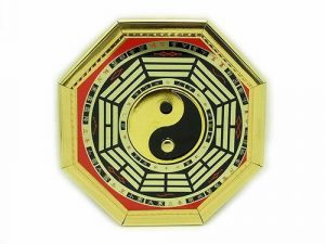 This is an old-school Bagua with an image of a Yin Yang or Tai Ji in its center.