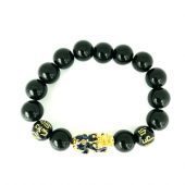 Feng Shui Obsidian Stone Beads Bracelet Blue 1