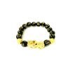 Feng Shui Obsidian Stone Beads Bracelet Gold 2