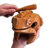 wooden money frog