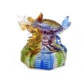 Colorful Liuli Feng Shui Dragon Tortoise on Bagua