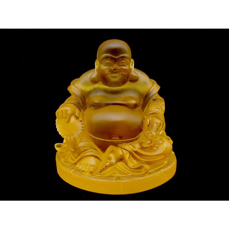Yellow Liuli Feng Shui Laughing Buddha
