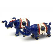 Anti-Robbery Amulet with Blue Rhino and Elephant