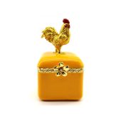 Peach Blossom Rooster on Treasure Box