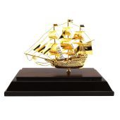 24k Gold Plated Hand-crafted Exquisite Wealth Ship 33gp