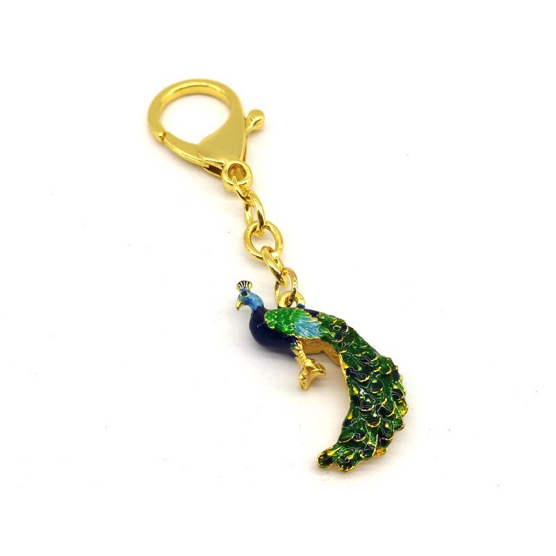 Protection Peacock Amulet Keychain
