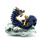 Azure Feng Shui Dragon with Waves