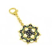 28 Hums Lotus Mandala Feng Shui Amulet Keychain