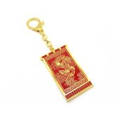 Prosperity Flag With Dragon Feng Shui Amulet Keychain