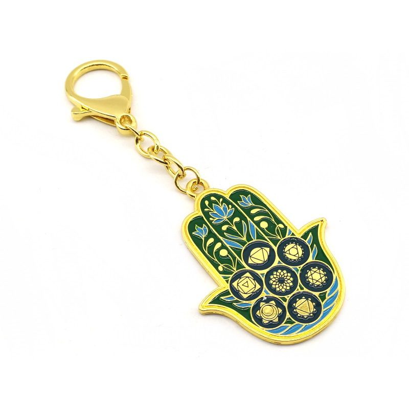 Hamsa Hand Life Force Feng Shui Amulet Keychain