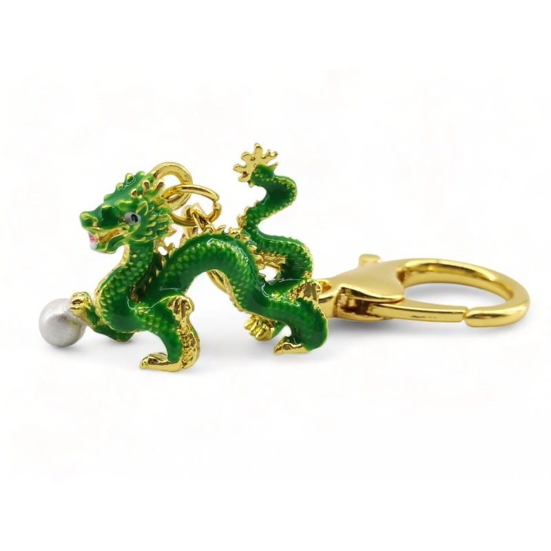 Young Green Dragon Amulet Keychain
