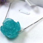 Amazonite Stone Peony Crystal Pendant 1