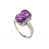 Amethyst Fox Adjustable Ring 1