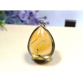 Citrine Tear Drop with Frame Pendant (Top Grade) 1