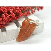 Golden Strawberry Quartz Lepidocrocite Leaf Crystal Pendant 1