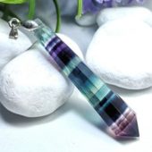 Rainbow Fluorite Point Crystal Pendant (High Grade) 1