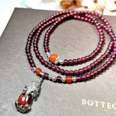 Red Garnet 3-round with Piyao Crystal Bracelet 1