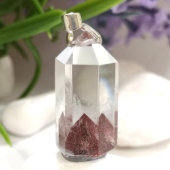 Red Phantom Quartz Crystal Point Pendant 1